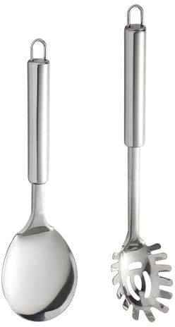 1 Noodle Spoon and 1 Rice Spoon, Stainless Steel Kitchenware, Cooking Utensils, Kitchen Supplies, Household Kitchenware
