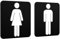 3DP Signs - Classic, Set 2X - Targa Bagno Uomo Donna - Segnali Bagno Adesivi Toilette Uomo Donna - Cartelli Bagno Uomo Donna - Adesivi WC (Quadrato - Nero)