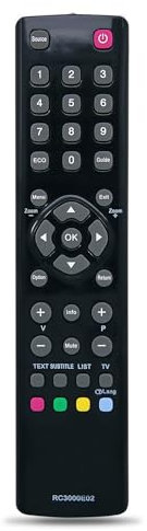 Replacement Telecommande Thomson Télécommande Universelle RC3000E02 pour TV Thomson | Compatible avec Modèles LED/LCD/4K | Aucune Configuration requise
