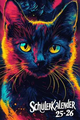 Schülerkalender 2025 - 2026: Katze | Hausaufgabenheft, Schulplan für Schüler, Jugendliche, Hausaufgabenplan, für ein Jahr mit Zeitplänen im DIN A5 Format, Von Montag bis Freitag.