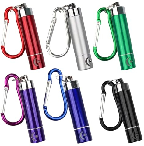 Tomedeks 6 Pezzi Mini Torcia LED Portachiavi, Torcia Portatile,a Batteria Multiuso Regalo,di Regalini Fine Festa Compleanno Bambini,Gadget Compleanno Bambini