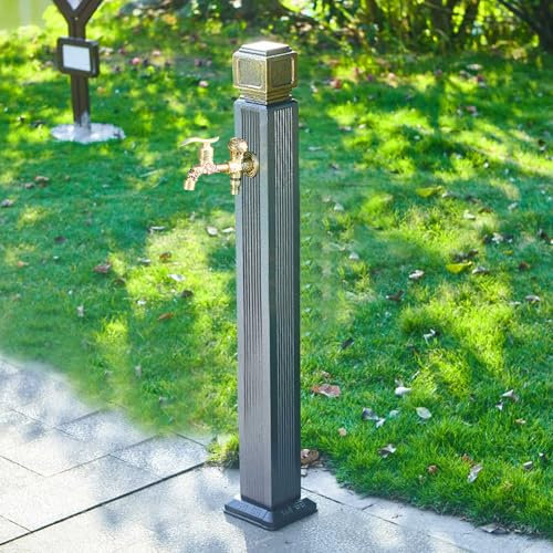 WNYAILLL Columna de Agua de jardín con Grifo, Columna Dispensadora de Agua, Fuente Patio, para Jardín, Exteriores, Estanque, estación dispensadora de Agua para jardín