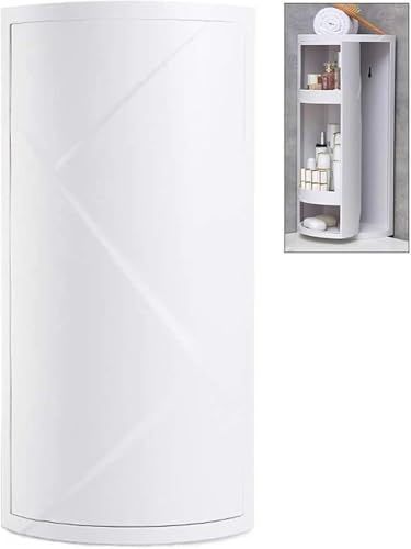 Drehbares Dreieckiges Regal, Badezimmer Eckschrank, Multifunktions 360 Grad Dreh KüChe Toiletten Eck Lager Schrank, Mehrschichtiger Badregal of(Size:3 Layer,Color:weiß)