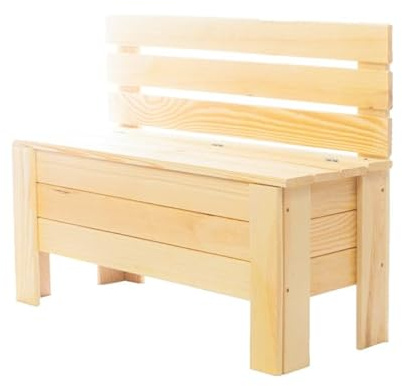STOLMAK Gartenbox 71x54x29 cm Natur Kiefernholz Massiv Auflagenbox Kissenbox Gartentruhe Holztruhe Aufbewahrungsbox Truhe Kiste Gartenmöbel 111 l