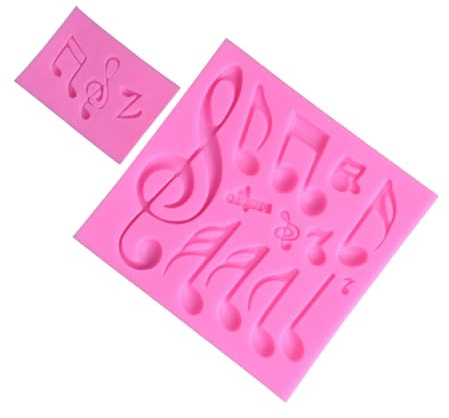 SOLUSTRE 2pcs Musical Notes Silicone Mould Set for Creative Cake Decorating Safe for Fondant Chocolate and Cookie Baking for Music Themed Parties