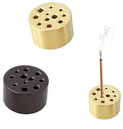 2Pcs Metal Incense Holder with 11 Holes, Multi-Functional Incense Stick Holders for Home Office Meditation Accessories, Compact Insence-Stick Holder for Relaxation Decor Yoga Meditation