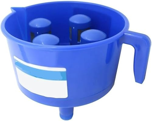 Embudo separador de aceite y agua con manguera de extensión - 22 x 25,5 cm - Filtro de combustible azul for gasolina (4 elementos filtrantes incluidos)