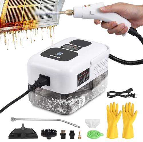 Jradse Pulitore a Vapore 2500W, Pulitore a Vapore Manuale con 6 Accessori Serbatoio 1200ml 9 Livelli Vapore per Cucina, Bagno, Auto, Pavimento, Divano, Piastrelle e Fughe