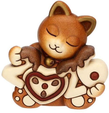 THUN - Gatto Momi Buon Anno 2026 in ceramica - 7,4x5,3x7,5 cm
