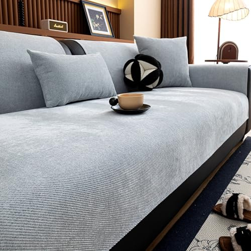 Generisch Sofabezug 1 2 3 4 Sitzer, Sofaschoner rutschfest Couch Überzug, Sofabezug L Form Ecksofa Sofadecken für Sitzfläche Sofa Überwurf für Sektionssofa Sofa Überwurfdecke Waschbar(Grey,120x180cm)