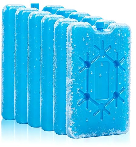 Udbrud 6 Piezas Acumuladores de Frio, 200 ml Elementos de refrigeración Bolsas de Hielo ultrafinos Reutilizables Paquete de Hielo para Picnic Senderismo Acampar