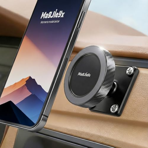 MAGJIEYX Handyhalterung Auto mit Bohrerbasis, Magnetisch Armaturenbrett Halterung für LKW Transportern Booten Starker Magnet 360° Drehbar Telefonständer kompatibel für iPhone 17 16 15 14 Smartphones