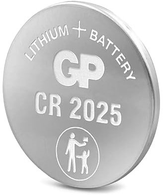 GP Pila de botón de Litio CR2025 - Pilas (Litio, Button/coin, 3V) Acero inoxidable - Batería de litio