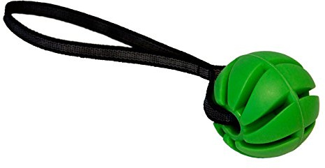 CopcoPet - hundeballspirale mit gummierter Handschlaufe Gr.: 7 cm Ø Grün