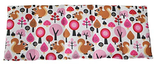 Franzis Nähstube 50x20cm Dinkelkissen Wald Pink in 100% Baumwolle I Körnerkissen Dinkel 50x20 für Mikrowelle I Wärmekissen, Dinkelkernkissen, Nackenwärmekissen