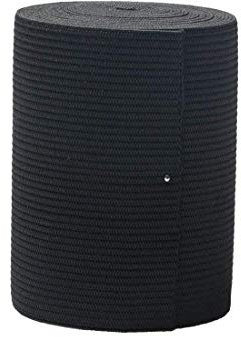 Bobina elástica de 7,6 cm de ancho, color negro, elástico fuerte para coser a la cintura, 2,74 m.