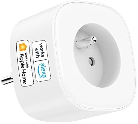 Meross Prise Connectée WiFi, Prise Intelligente avec Commande Vocale, Contrôle à Distance et Fonction de Temps, Fonctionne avec Alexa, Apple HomeKit et Google Home
