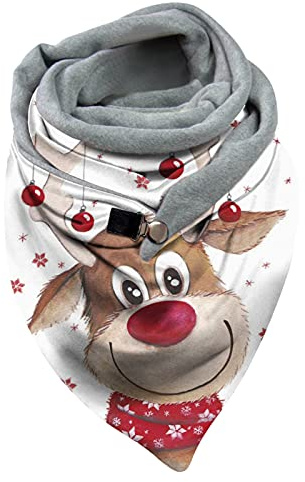 Minenany Loop Schal Damen Schlauchschal Baumwolle Dreieckstuch Herbst Winter Warm Weihnachten Drucken Scarf Kuschelige und Wunderschöne Elegant Herbst Halstuch Schlauchschal