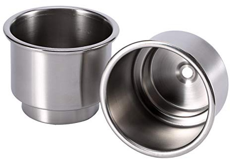 Edelstahl Getränkehalter Auto, 2 Teile Cup Holder Boot, Edelstahl Becher Trinkflaschenhalter Tasse Halter Becherhalter für Getränkeflaschen für Marine Boot RV Camper Wohnmobile