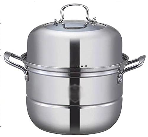 THEGA Pentola per Zuppa - Pentola per Zuppa di Pesce, Fornello A Vapore/pentola per Brodo Acciaio Inossidabile 304 Fornello A Vapore Fornello A Induzione Addensato per Uso Domestico Fornello A Gas