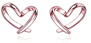 Reffeer Solid 925 sterlingsilver små hjärtörhängen för kvinnor örhängen kärlek hjärta knoppörhängen, 0.35 inch, Sterlingsilver, Ingen ädelsten