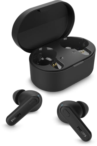 ROMADEER Wireless Earbuds, Wireless Earphones with IPX7 Waterproof 5.3 Bluetooth Headphones Hi-Fi Stereo Sound Wireless Headphones With Mic TAT1108BK True Wireless Headphones Black (IPX4) 5+10 Hours