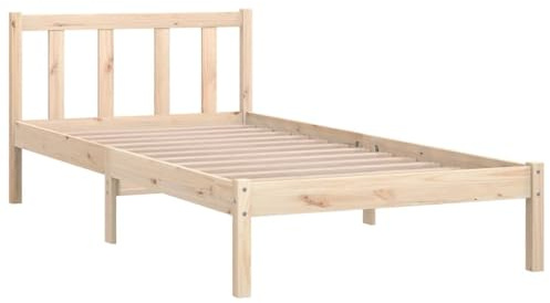vidaXL Sängram massiv furu 90x200 cm, träsängram, sängram i trä, sovrumsmöbler, träsängramar, sängramar i trä, säng, sängar, träsäng, träsängar