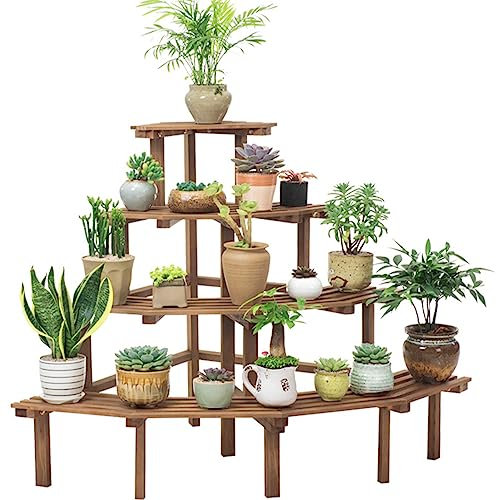 Soportes Altos para Plantas de Interior, Escalera de 4 Niveles, Flores de Esquina, Soporte para Maceta, Soporte de Almacenamiento para jardín, Patio, balcón, Sala de Estar