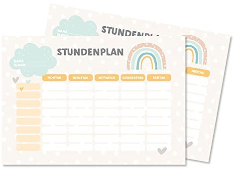 lijelove® 2 Stundenpläne RAINBOW mit Terminplaner, DIN A5 (Art. SC06-ST)