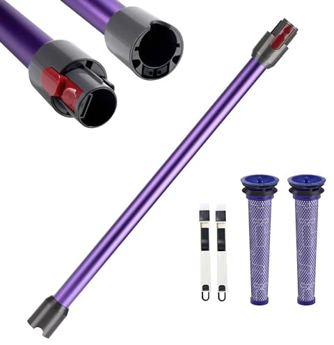 Verlängerungsrohr Kompatibel für Dyson V7 V8 V10 V11 V15, Teleskoprohr mit 2 Stück Filter, Starre Verlängerung Saugrohr mit 2-in-1 Sauber Bürsten, Violett