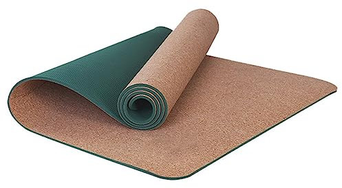 RajoNN Kork-Yogamatte, rutschfeste Gymnastikmatte, nachhaltig, weich, langlebig, leicht, Yoga-Kniepolster für Hot Yoga und Outdoor-Indoor-Yoga