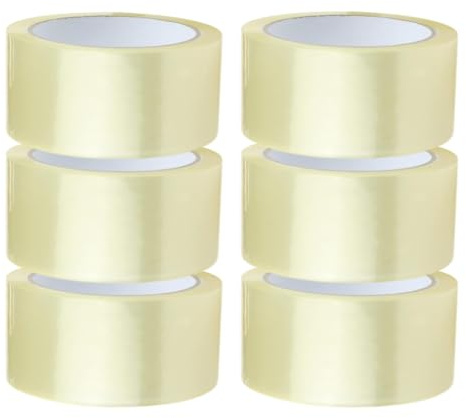 Apex Business Supplies Clear Packing Tape 48mm x 66m | Pack of 6 Strong Clear Parcel Tape for Boxes, Cartons & Postage | Heavy Duty Packaging, Box Sealing, Shipping & Moving House Tape