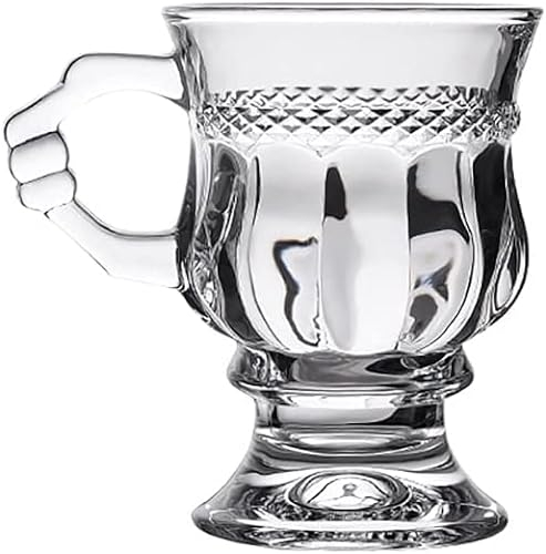 QTANZIQI Chope à bière en Bois à poignée gaufrée Tasse en Verre de Style Nordique avec poignée