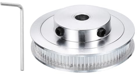 sourcing map GT-2 Riemenscheibe, Synchronrad, 80 Zähne, 8 mm Bohrung, passend mit 6 mm breitem Riemen, Zahnriemenrad aus Aluminiumlegierung mit Schraubenschlüssel für 3D-Drucker, CNC-Maschine