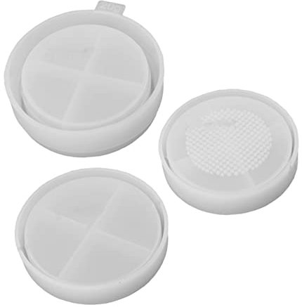 SEWACC Silikonform Für Gesichtspuderbox Wiederverwendbar Waschbar Diy Lose Puder Aufbewahrungsbox Gießform Geeignet Für Make-up Fans Und Bastelanfänger
