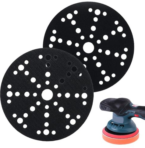 Lotto da 2 Proteggi-Platorello 6 Inch 150 mm 49 Fori Compatibile con Mirka Abranet 150mm, Festool, Bosch, Dewalt, Pad di Protezione Auto-Agrippante per Dischi Abrasivi, Levigatrici Rotoorbitali