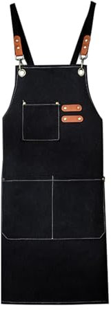 Kochschürze, Grillschürze, verstellbare Küchenschürze, professionelle Kochschürze, Arbeitsschürzen für Damen und Herren, Schwarz , Refer to description