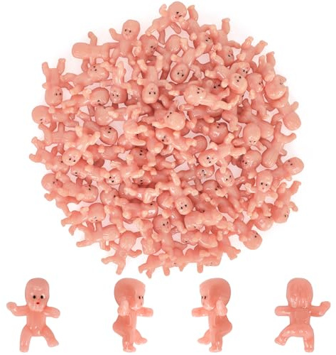 50 piezas de King Cake Babies, 1 pulgada Mardi Gras Baby para King Cake My Water Broke Games, pequeños bebés de plástico a granel para cubitos de hielo, regalos de fiesta de Mardi Gras, decoraciones