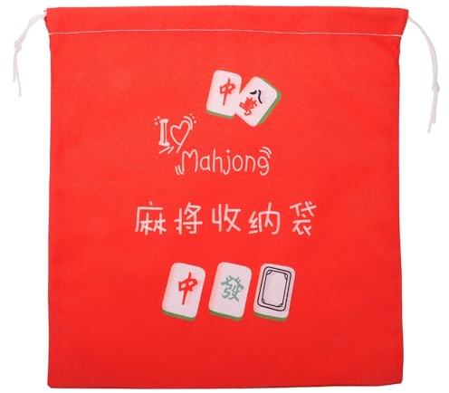 SEWOART Tragbarer Mahjong Aufbewahrungsbeutel Kordelzug Großer Stoff Mahjong Halter Für Reisen