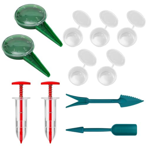 Gosknor 11uds Kit de Mini Esparcidores Semillas Portátiles, Mini Dispensador Semillas Plástico Herramienta Manual para Sembrar Plántulas para Esparcidores de Zanahoria Lechuga Pasto y Espinaca