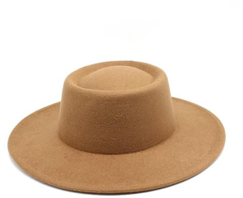 AAIXXIZAO Fedora Trilby Filzhut Hut Fedora Hüte Männer Frauen 8,5 cm Breite Krempe Filz Jazz Hüte Panama Kappe 56-58Cm Khaki