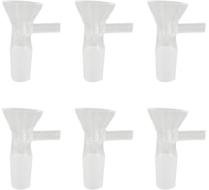 CXMTECH 6 mini imbuto in vetro borosilicato resistente al calore, con manico, multifunzionale, in vetro trasparente, imbuto per latte, olio, salsa, tè, liquido, contenitore per bottiglie da