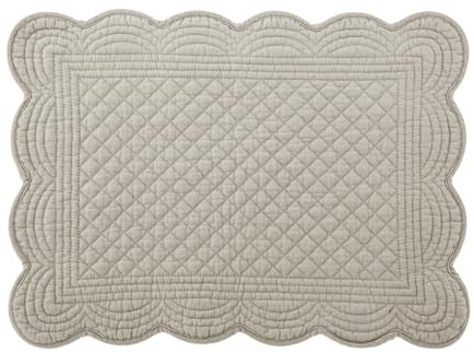 H&H Set 4 Tovagliette Americane Trapuntate in Cotone Tortora 45x33 cm – Eleganti, Lavabili a Mano, No Asciugatrice – Per Cucina, Sala da Pranzo, Colazione