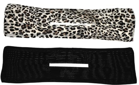 VALICLUD Diadema Perezosa Para Moños 2 Piezas Tamaño Único Negro y Estampado Leopardo, Herramienta Para Rizar El Cabello Mujer, Cintas Pelo De Tela, Accesorio Para Peinados Casuales y Formales