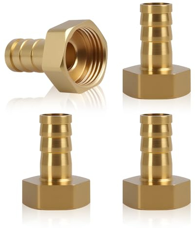 4 PCS 12 mm Barb x 1/2 Femmina Connettori per Tubi in Ottone, Raccordi per Tubo in Ottone 1/2 Pollice con Filettatura Femmina e Ugello da 12mm, Connettore per Tubo da Giardino, Idraulico, Hose Barb