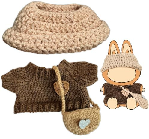 Vêtements pour poupée 17 cm en Peluche, Ensemble de Style Chic pour poupée 17cm, Ensemble pour Jouet en Peluche (Pas de poupée)