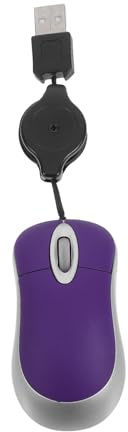 Gatuida Ratón USB Óptico Compacto Cable Retráctil para Portátil, Ergonómico y Silencioso, Compatible Múltiples Sistemas, Diseño Ligero para Oficina y Viaje, Color Morado