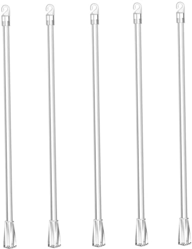 BESPORTBLE 5 Piezas Varillas para Persianas Transparentes con Gancho 17 Pulgadas Repuesto para Cortinas Fácil Instalación Complemento para Decoración del Hogar
