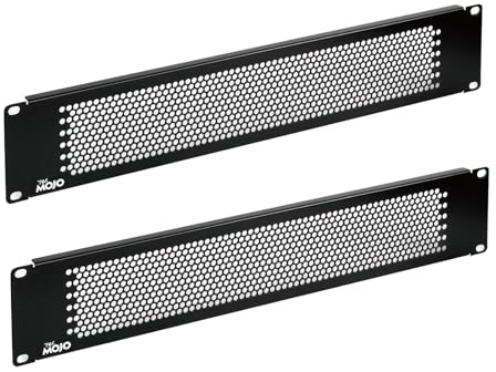 Tecmojo Tapa ciega, placa de montaje en rack para armarios de servidores de 19, racks de red, gabinetes y armarios (2U perforado, 2 unidades)