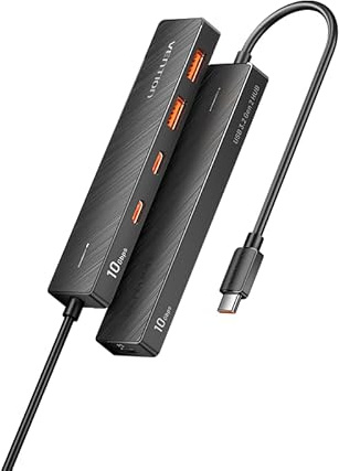 VENTION 10Gbps USB 3.2 Hub, USB Hub with 4 USB 3.2 Ports(USB A*2 Type C*2), PD 100W Chrging USB 3.2 Gen 2 Splitter USB Expander